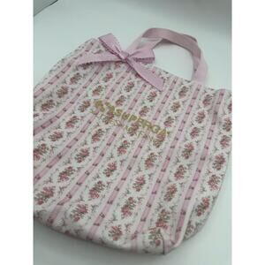 Superga x Love Shack Fancy floral pink and white tote bow bag